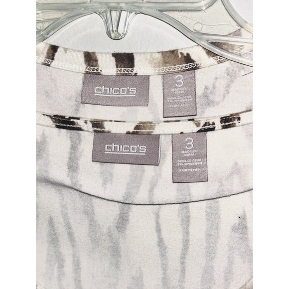 Chico's‎ 2 Pc Set Tank & Open Cardigan Brown Ivory Animal Print Womens 3 US XL - Picture 5 of 5